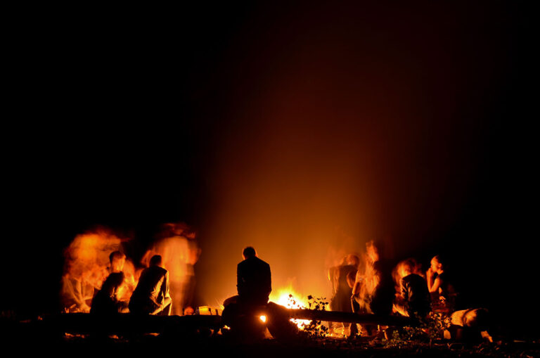 Magical atmosphere around the campfire