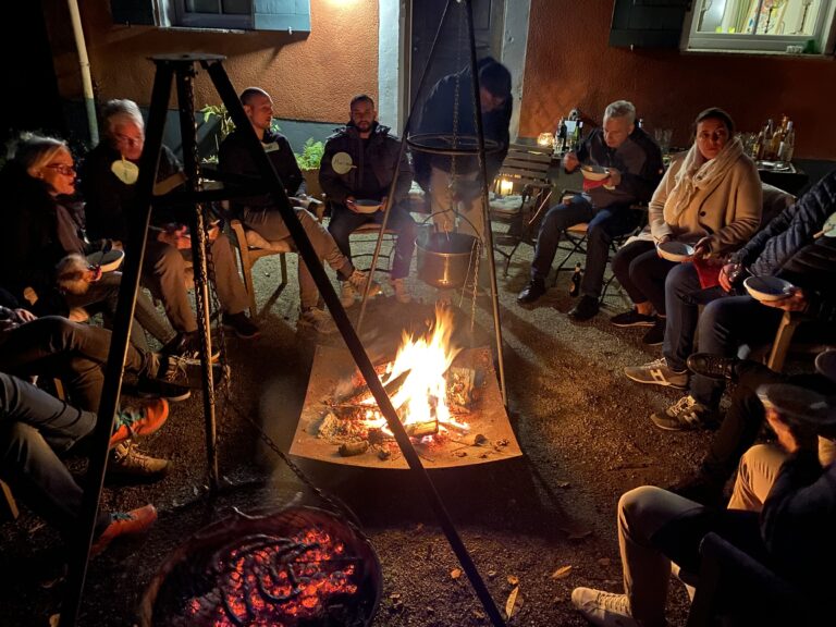 Magical atmosphere around the campfire